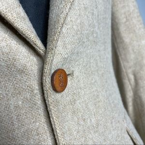 YSL Yves Saint Laurent Blazer Beige Wool Tweed 38R